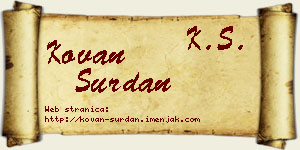 Kovan Surdan vizit kartica